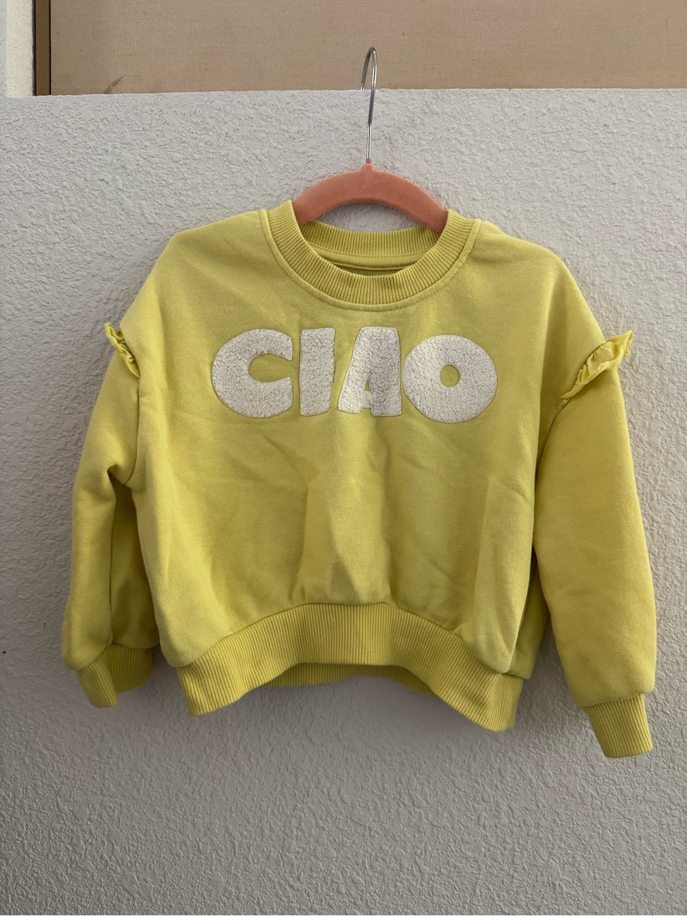Grayson mini 2T Yellow 'CIAO' Crewneck Sweatshirt